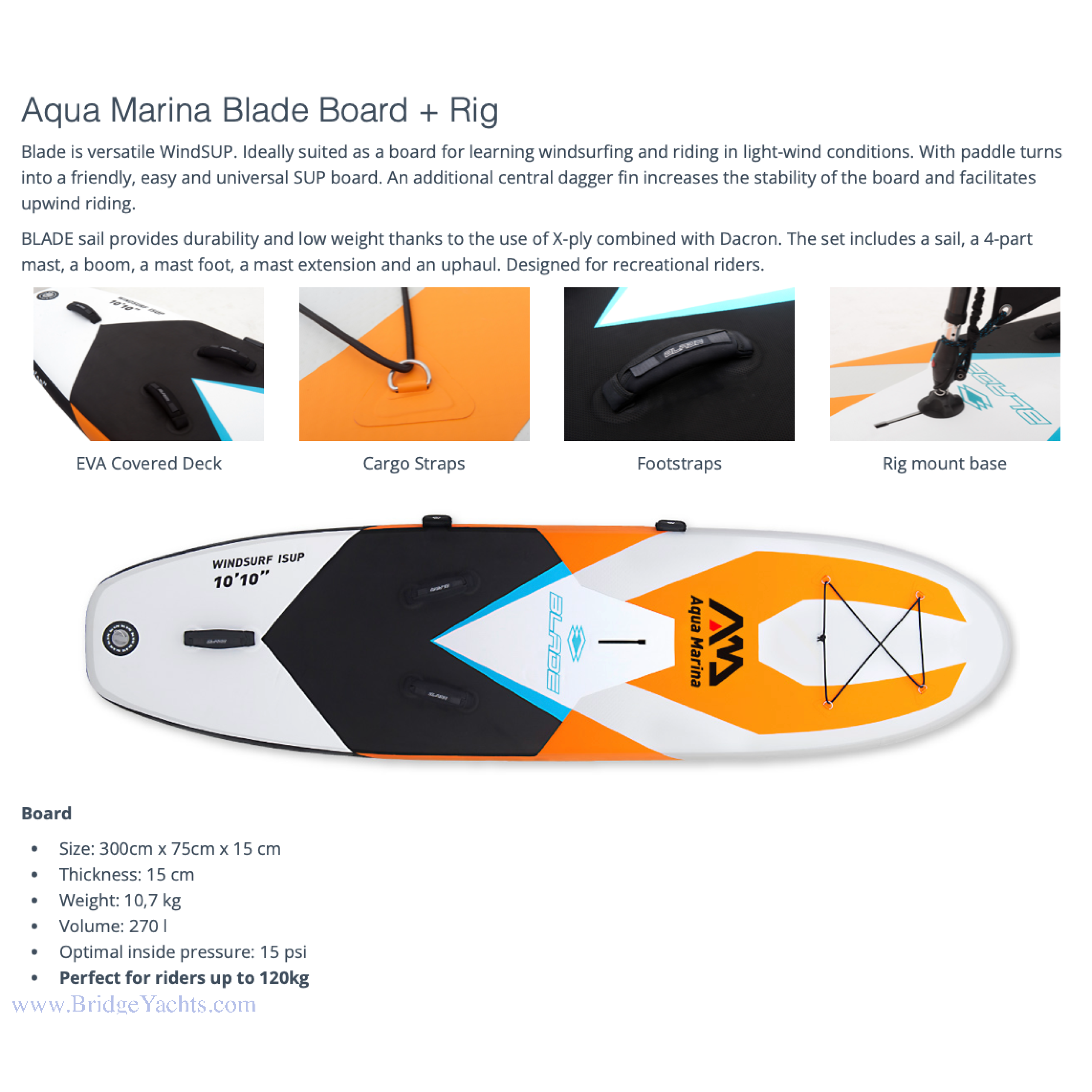 AQUA MARINA BLADE 10' 10" PADDLEBOARD & WIND SURFER